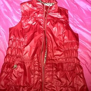 Stylish Red Puffer Vest Size 1